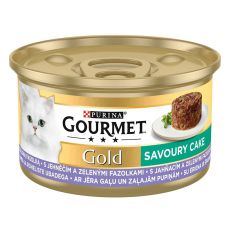 Konzerva Gourmet GOLD - Savoury Cake s jehněčím a zelenými fazolkami, 85 g