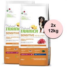 TRAINER Natural SENSITIVE No Gluten Adult Medium / Maxi Lamb 2 x 12 kg